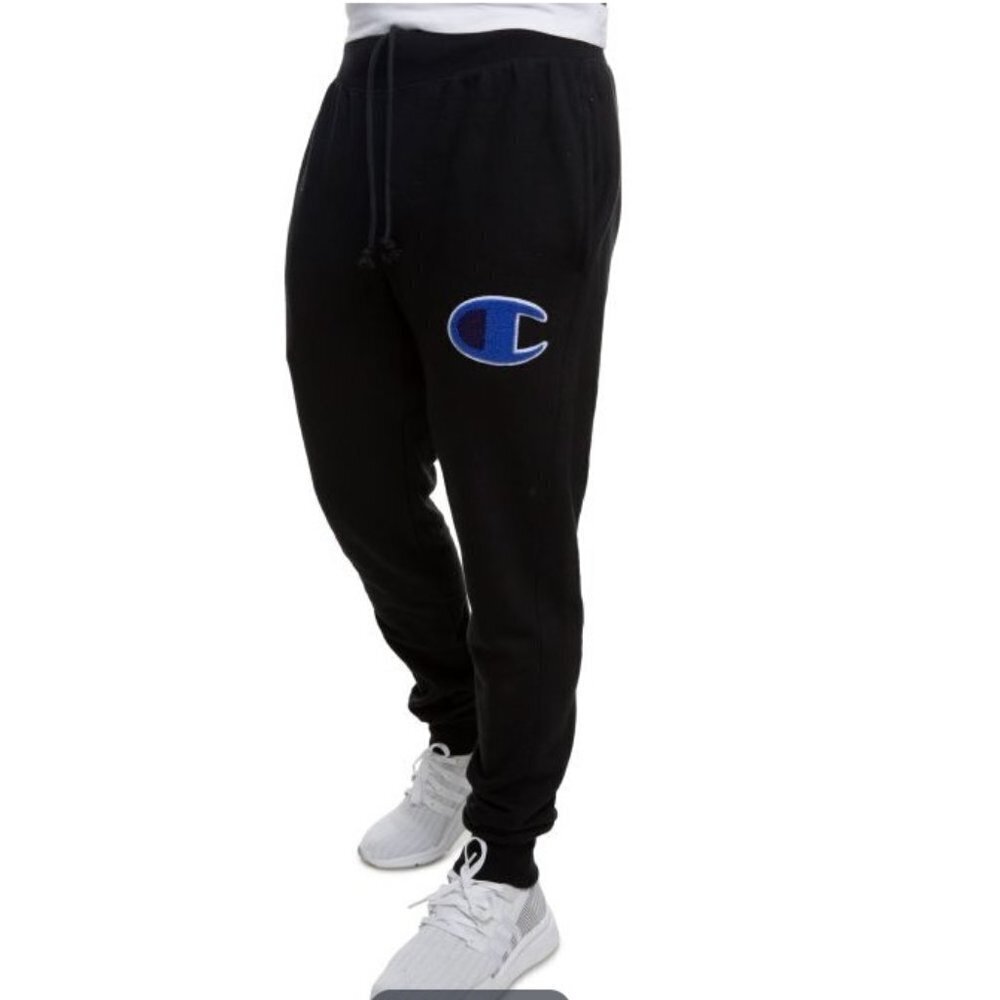 CHAMPION black Reverse Weave Large Carpet LOGO Jogger